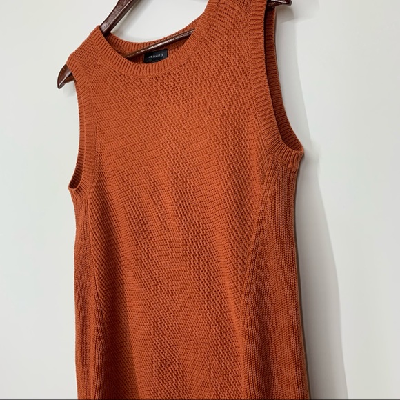 The Limited Solid Orange Wide Knit Sleeveless Crewneck Sweater Tunic Size Medium - Picture 4 of 12